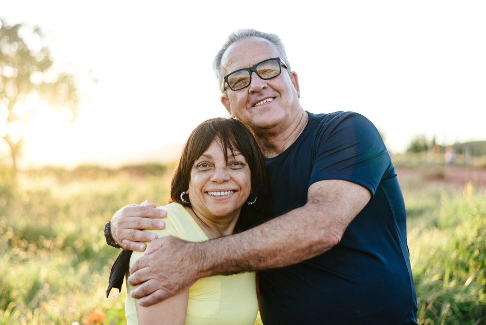 Couple smiling at the camera